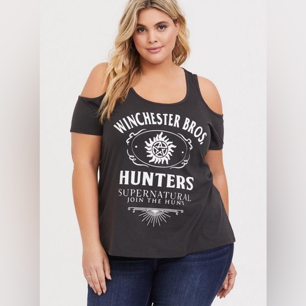 Supernatural Winchester brothers cold shoulder top from Torrid 3